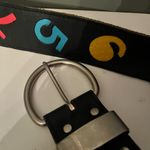ATTAQUE VINTAGE 80'S NEON/BLACK Numbers LEATHER BELT MADE IN AUSTRALIA, SIZE M Black Photo 5