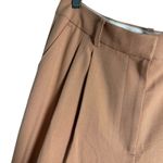 Nordstrom Wide Leg Pleated High Rise Dark Tan Trouser Dress Pants Size 12 Photo 6