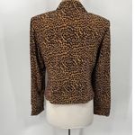 Vintage 90s Casual Corner Blazer Silk Button Down Cheetah Leopard Print NEW 12 Brown Photo 6