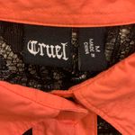 Cruel Girl Cruel Orange & Black Long Sleeve Medium Western Button Up Blouse.        2259 Photo 2