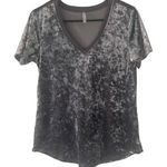 Z Supply  Size Small‎ Grey Velvet Crush Whimsygoth Fairy Grunge Short Sleeve Top Photo 0