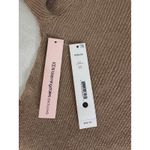 AQUA  Women's L Metallic Gold‎ Ribbed Mock Neck Long Sleeve Knit Top Photo 4