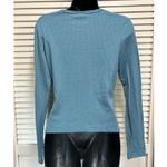 Mossimo Supply Co. Teal Wrap Front Long Sleeve‎ Ribbed Size Medium Blue Photo 3