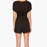 Susana Monaco Short-sleeve Gathered V-neck Romper XS Black Photo 1