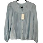A New Day Women's Blue Long Sleeve Button-Front Blouse - Size Small - NWT Photo 0