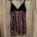 Victoria's Secret  Black Pink Sparkly Sequin Striped Slip Mini Babydoll Dress Smal Photo 1