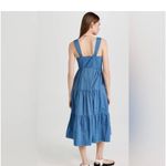 Madewell Button-Front Tiered Midi Dress in Stripe size 6 Photo 2