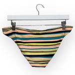 Volcom NWT Women’s Salty Air Full Bikini Bottom Yellow Pink Blue Black Stripe XL Photo 4