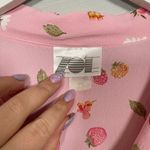 Zoe California Women L Pink Fruit Berry Shirt Short Sleeve Button Front Summer Size L Photo 4