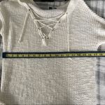 American Eagle AEO  Lace Up Neckline Knitted Sweaterknit Long Sleeves White Small Photo 11