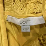 Loft Ann Taylor  yellow flower knee length dress in size 4 Photo 3