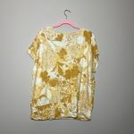 Wonderly  Yellow Pattern Short Sleeve Women’s Blouse Photo 1