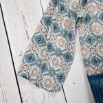 Hollywould NWT Sheer Printed Tie Bust 3/4 Sleeve Peasant Top Women's Size Small Photo 2