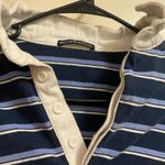 Brandy Melville Long Sleeve Collar Sweater Size Small to Medium Blue/Blk striped Photo 1