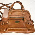 NWT b.o.c. Brown Faux Leather Crossbody Bag Top Handle Handbag w/ Zipper Pockets Tan Photo 1