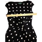 Polka Dot Dress Ralph Lauren LRL Size 8 Cap Sleeve Black White Twist Knot Slinky Photo 5