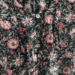 Forever 21  Women's Small Romper Floral Print Button Front Tie Tassel Waist Photo 2