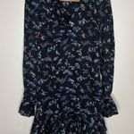 Veronica Beard Preston Long Sleeve Floral Print Silk Dress Photo 3