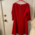 Vince Camuto  Coral Sheath Dress 6 Fit & Flare Boat Neck Pockets Classic Dopamine Photo 5