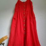 Mlle Gabrielle  Dress Red Sundress Button Down Boho Flowy Size XL Photo 5