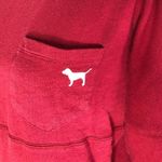 Victoria’s Secret PINK Oversized Varsity Crewneck Long Sleeve Pullover Sweater Red Photo 3