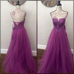 Boutique Amethyst purple sparkly a line corset ball gown prom dress Photo 1