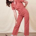 BIG BUD PRESS Short Sleeve Jumpsuit, Clay Red, 4X Red Photo 0