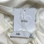 Adika NWT White Ribbed Knit High Neck Long Sleeve Pullover Crop Sweater Top XS Photo 4