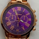 Geneva 40mm rose gold tone purple dial bracelet size 7” Photo 1