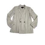 Banana Republic Long&Lean Cream Striped Blazer Sz 8 Women's Linen Blend #QR7-6 Photo 9