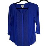 Maeve Anthropologie Royal Blue Lace Flowy Long Sleeve Blouse Women's Size 2 Photo 0