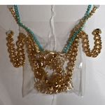 Source Unknown NIP 3 Metal Gold Tone/ Teal Link Chain Trendy Ankle/Anklets Bracelets Photo 2