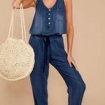Red Dress Boutique - Walk Tall Dark Chambray Blue Jumpsuit- medium- dark chambray Photo 0