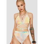 Dippin' Daisy's REVIBE Three Piece Bikini Set Velvet Cotton Candy Large Photo 10