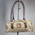 Dooney & Bourke Womens Monogram Bag Brown Signature Canvas Leather Trim Y2K Photo 5