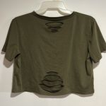 Olive Green Women's Crop Top NWOT Size L Photo 1