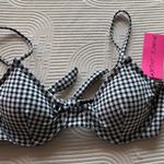 Betsey Johnson  Black and White Plaid Bikini Top Photo 2