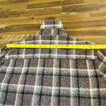 Briggs New York Briggs Vintage Plaid Wool Shirt Button Down Zipper Boxy Grid Window Pane Gray M Photo 5