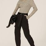 Tibi  Printed Combed Cotton Brown Cream Cotton Sweater Womens Small Photo 0