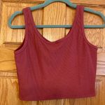 N/A Womens Fitted Stretch Sleeveless Everyday Tank Top Casual M Ribbed Red Cropped Photo 2