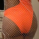 White RHINESTONE V NECK COVER UP DRESS SIZE 4 Photo 2