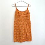 Wild Fable Sleeveless Woven Bodycon Dress Orange Red Floral Mini Y2K 90s ALTERED Photo 2