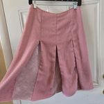 Vintage Pink Long Pleated Skirt Tuck Skirt High Rise Acrylic Silky Pleated Size L Photo 7