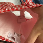 C&C California  Linen Red Gingham Plaid Medium Skort Drawstring Pull On Photo 4