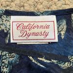 Vintage 90s Kaftan Maxi Dress Navy Blue Dark Floral Rose Houndstooth Satin OS Size undefined Photo 6