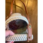 Woven Rattan Crossbody Bag Boho Wicker Round Purse Summer Beach‎ Basket Bag White Photo 4
