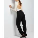 Sézane Ashley Open-Back Merino Wool Cotton Knit Bodysuit, Ecru, Small Photo 8