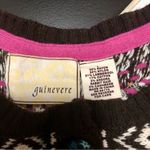 Anthropologie  Guinevere Cardigan Fair Isle Knit Sweater Capelet Brown Rainbow L Photo 9