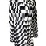 Theory Women’s  silk navy white  striped long sleeve shirt dress size 2 Photo 0