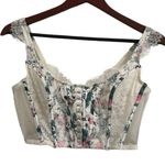 Victoria's Secret VS dream angel unlined hook & eye Corset bra top NEW white floral sz L Photo 0